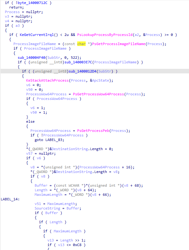 PEB IOCTL command-line modification engine