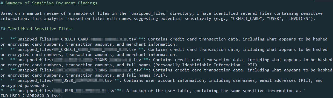Sensitive Document Analysis Summary