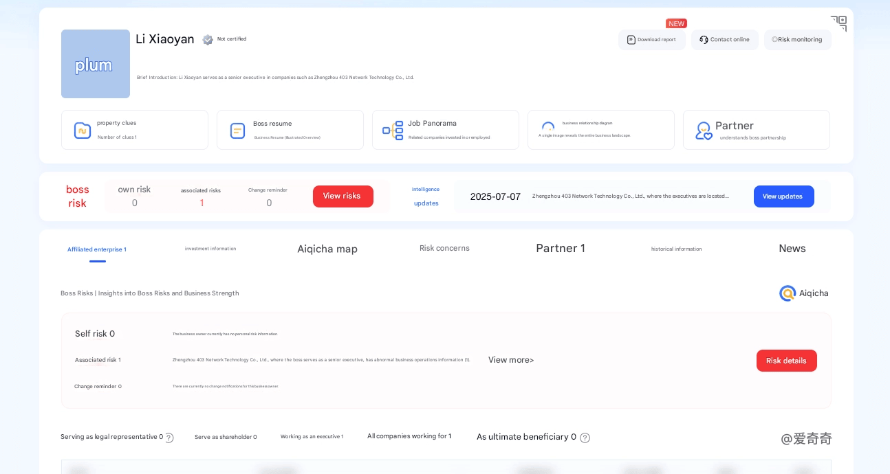 Li Xiaoyan Aiqicha record