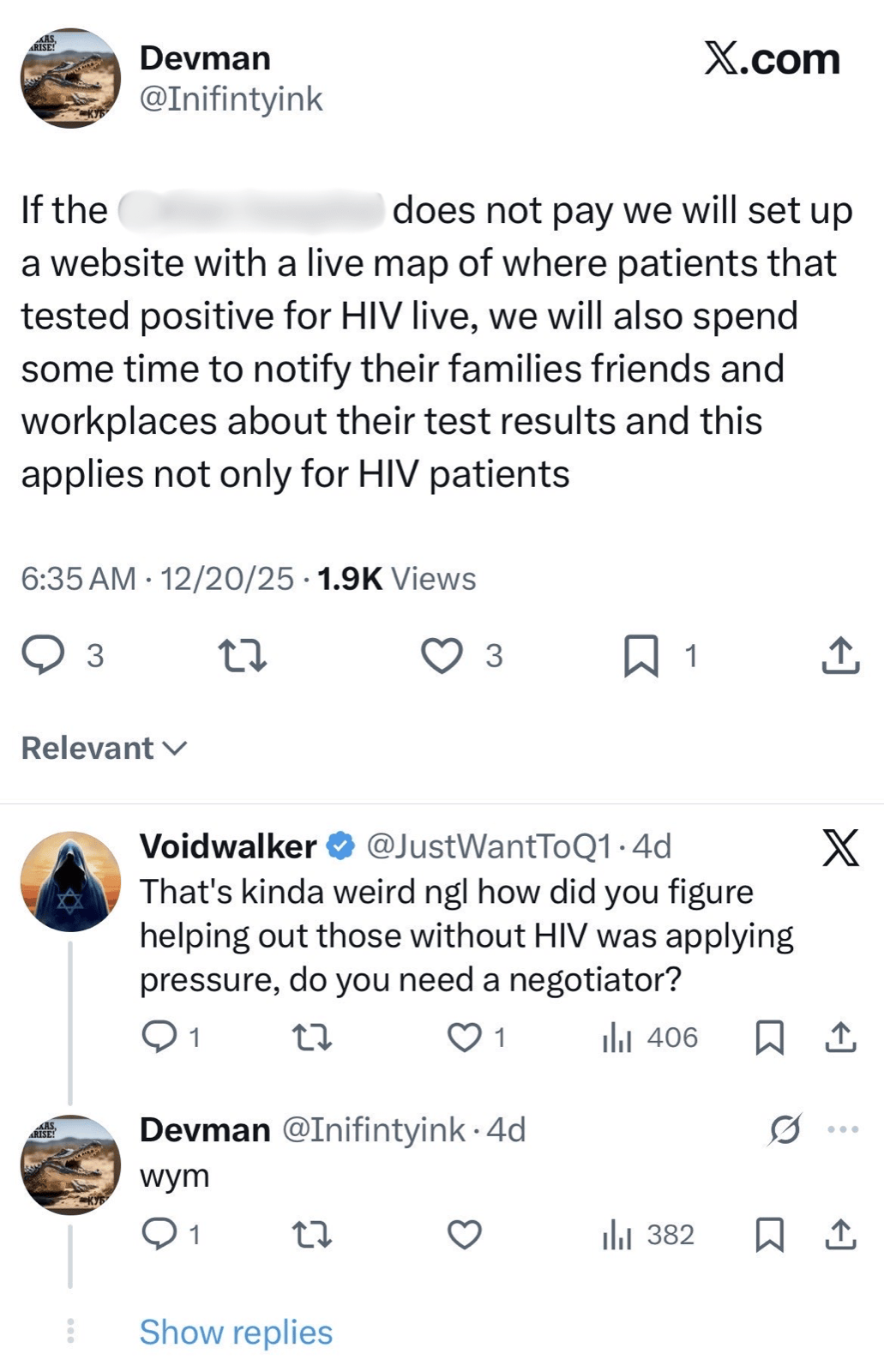 Figure 3 - X thread with Devman.